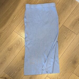 Divided Light Blue Pencil Skirt